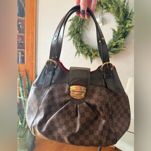 Louis Vuitton Damier Ebene Sistina Hobo Shoulder Bag
